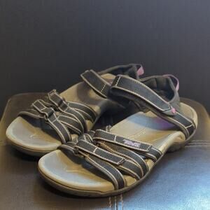 Teva Tirra Black Gray Strappy Hiking Sports Outdoor Trail Sandals Womens Size 7